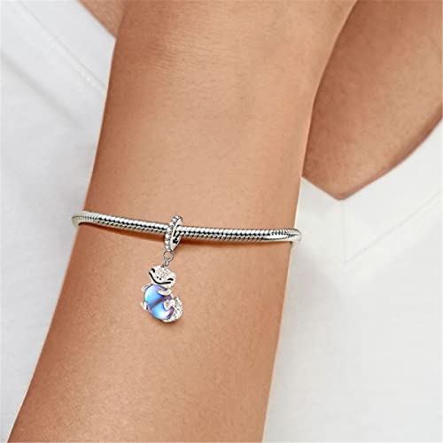 Image of GNOCE Embraces Heart Gemstone Bead Charms 925 Sterling Silver Rabbit Horse Triceratops Snake Monkey Cat Platypus Sloth Bear Pig Yak Ghost Matryoshka Doll Jewelry Gift for Women