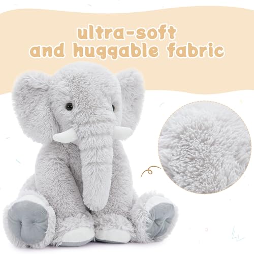 MorisMos Elefant Kuscheltier XXL,50cm groß Elefant Plüschtier Stofftier, Grau riesen Plüschelefant,Geburtstag Weihnachten Geschenk für Kinder Baby Mädchen Jungen