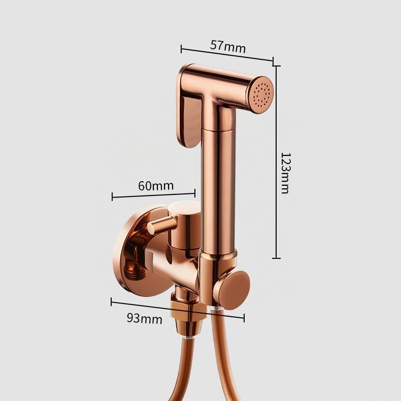 Ducha Higienica Para Wc Oro Rosa Pistola Multifunción Rociador De Bidé Para Inodoro Kit Grifo De Bidet Para Wc Agua Fría Latón oro Rosa tubo De Acero Inoxidable