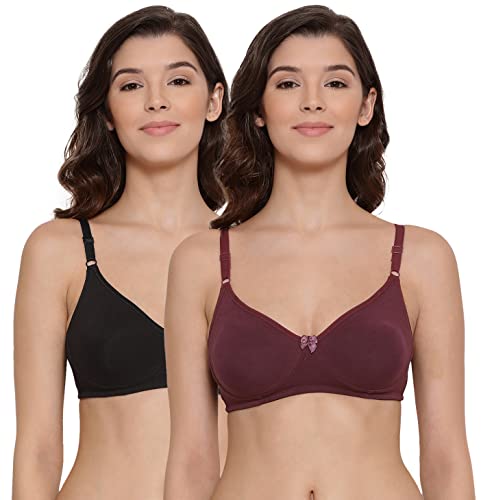 Image of Lyra Women's Moulded Encircled Bra(513) Pack of 2 White & Black,30B
