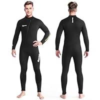 Owntop 5mm Neoprenanzüge für Männer - Erwachsenen Neopren Taucheranzug, Ganzkörper Wet Suit mit Vorderem Reißverschluss, Ultra Warme Flexible für Kaltes Wasser Tauchen Surfen, Herren Schwarz XL