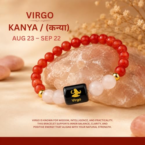 Image of Rashi Bracelet for Men & Women | Original Certified Healing Crystal for Confidence, Motivation & Positive Energy | Zodiac Bracelet for Men & Women | Astrology Gift For Everyone