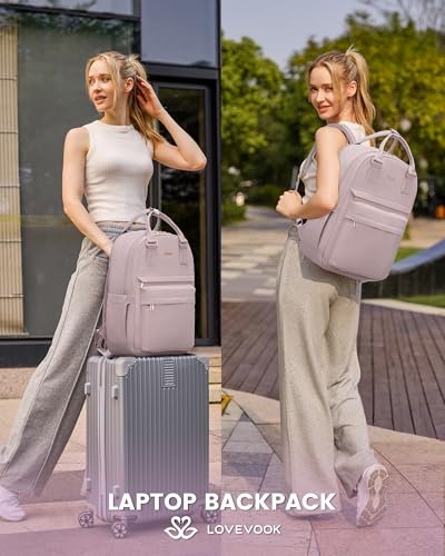 Image of LOVEVOOK Laptop Backpack for Women Girls, 15.6 Inch Waterproof Computer Backpack Student School Cute Bookbag Computer Bag