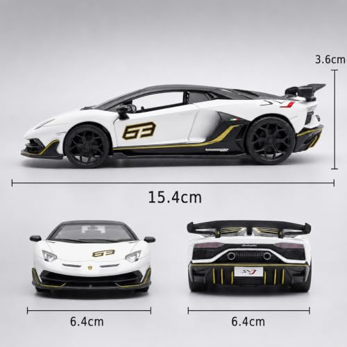 Image of Wizplex CCA Lamborghini Aventador SVJ 63 1:32 Officially Licensed Premium Die Cast Car with Display Stand - Pull Back, Light & Sound, Openable Doors & Rear Cover, Supercar Showpiece 3+