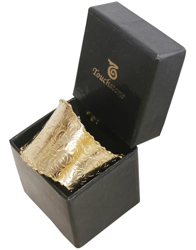 Image of Touchstone Indian Bollywood Desire Brass Base Exotic Workmanship Free Size Cuff Bracelet in Antique Gold Or White Or Copper Tone for Women.
