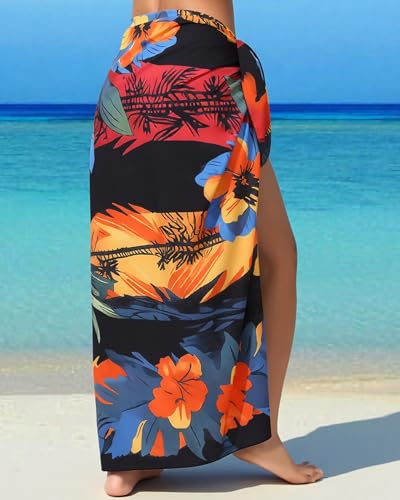 Image of Rossopesca Womens Beach Sarong Chiffon Swimsuit Coverups Sheer Bikini Wraps for Swimwear Bathing Suit Cover Up