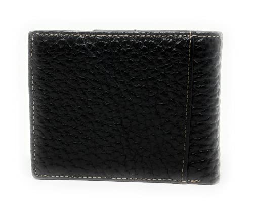 Western Genuine Tooled Leather Cowhide Cow Fur Mens Bifold Short Wallet in Multi Emblem (Black Rooster)2