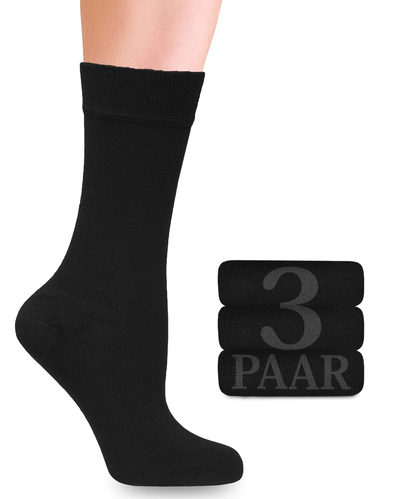 Fiera Besa BusinessSocken mit Lycra für Damen: Komfortnaht am Ansatz der Zehennägel; für Business und Freizeit; 3 Paar