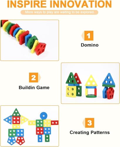 Image of SHINETOY Wooden Fishing Column 2 in 1 6 Sets (Preschool Puzzle Game) Early Montessori Teaching aids 1 to 3 Years Geometric Shape Matching Building Blocks Fishing Game for Kids Education