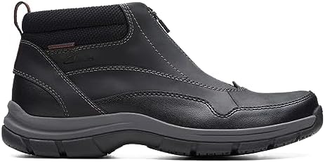 Clarks Men's Walpath Zip Oxford Boot, Black Leather, 9.5 | Image 1