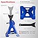 Jack Stands 3 Ton, Heavy Duty Car Jack Stand, 11.4-16.7 inch Adjustable Height for Lifted Truck, SUV, MPV and UTV/ATV, with Rubber Cap and Safety Pin,1 Pair (Stands Set of 2) with tire Repair kit