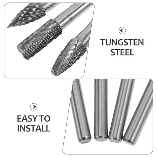 Set de fresas rotativas de carburo de tungsteno 5 piezas miniatura 3