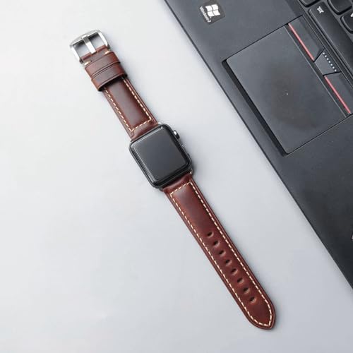 Image of HUAFIY Compatible for Apple Watch Bands 42mm 44mm45mm46mm 49mm 38mm 40mm41mm, Genuine Leather Band Strap for iWatch Series 11 /10 /9 /8,7,6,5,4,3,2,1, Ultra3 2 1