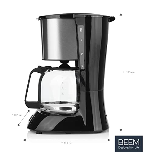 BEEM FRESH-AROMA-PURE Filterkaffeemaschine - Glas | Edelstahl | 1,25 l Glaskanne | Permanent-Filter | Warmhaltefunktion… – Bild 6