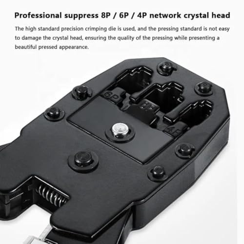 Image of Modular Plug 3-in-1 Crimping Tool - RJ45, RJ11, RJ12 Network Lan Ethernet Cable Cutting Stripping Crimper and Telephone Cables 4P /6P /8P Bosi Crimping Tool Pliers 190mm