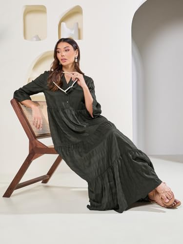 Image of Styli Women Tired Maxi Dress | Flowy Silhouette with Comfortable Fit | Elegant and Stylish Design | Perfect for Casual and Occasion Wear