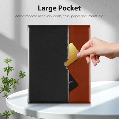 Image of DTTO for iPad Pro 13 Inch Case with Keyboard M5 /M4 2025 /2024, 7 Colors Backlit Wireless Detachable Keyboard Premium Leather Folio Cover with Pencil Holder & Pocket, Black Brown