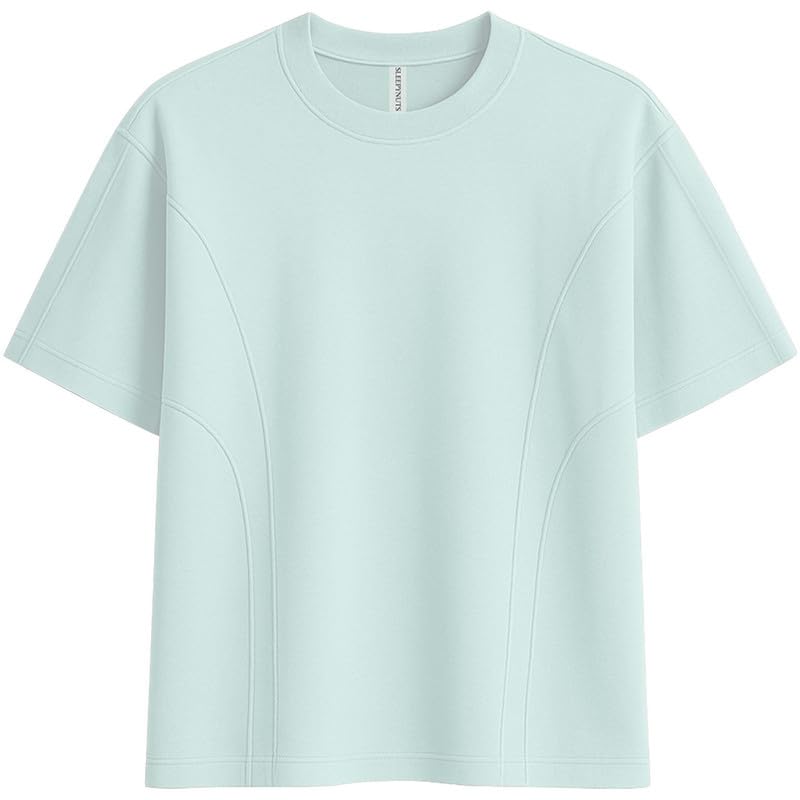 Sleepynuts Women 220 GSM 100% Pure Cotton Oversized Baggy Fit Drop Shoulder Round Neck T-Shirt-picture-42