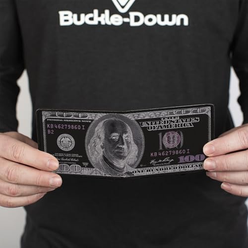 Buckle-Down Men's Bifold Wallet Money, 4.0" x 3.5"4