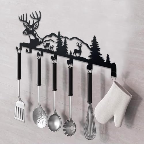 Image of Ventuos Metal Wall Mounted Key Holder with 6 Hooks, Modern 1 Design, Key Organizer for Home Office Bedroom Entryway