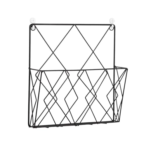 Scroll Rack Newspaper & Catalog Holder for Home Office, Holder & Newspaper Organizer, Wall-Mounted Magazine Storage Display Stand Wall Shelf for Living Room Office and Reading Rooms (Black)