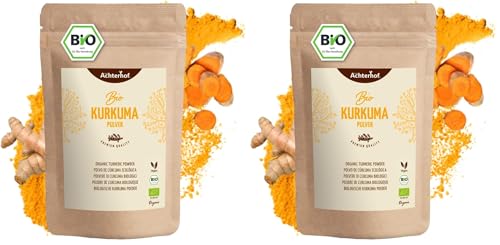Polvo de Cúrcuma 1000g | raíz finamente molida | ideal para preparar una leche dorada, como complemento del té, platos asiáticos, sopas picantes | vom Achterhof (Paquete de 2)