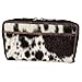 Real Cowhide Leather Wristlet Wallet for Women – Black & White Hair-On Western Purse | RFID-Blocking Large Capacity Organizer | 32 Card Slots, Phone & Checkbook Holder, Zipper Closure