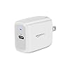 Amazon Basics 30W One-Port GaN USB-C Wall Charger with Power Delivery PD for Tablets & Phones (iPhone 16/15/14/13/12/11/X, iPad, Samsung, and More), Non-PPS, White