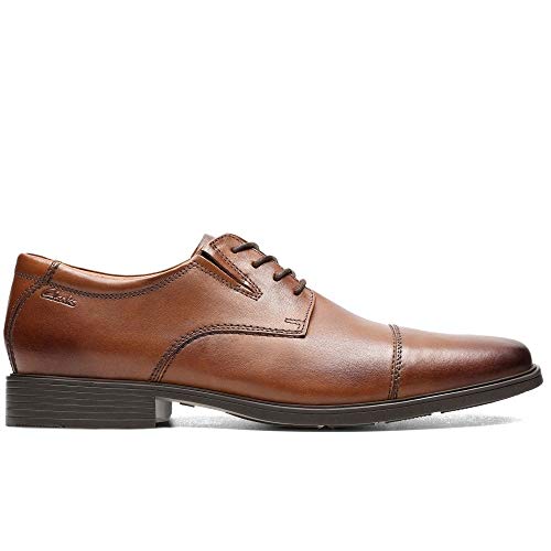 Clarks Clarks Men's Tilden Cap Oxford Flat, Dark Tan Lea, 6