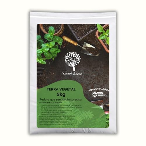 Terra Vegetal 5kg - Solo Rico em Matéria Orgânica - Pronta para Plantio - Ecológico