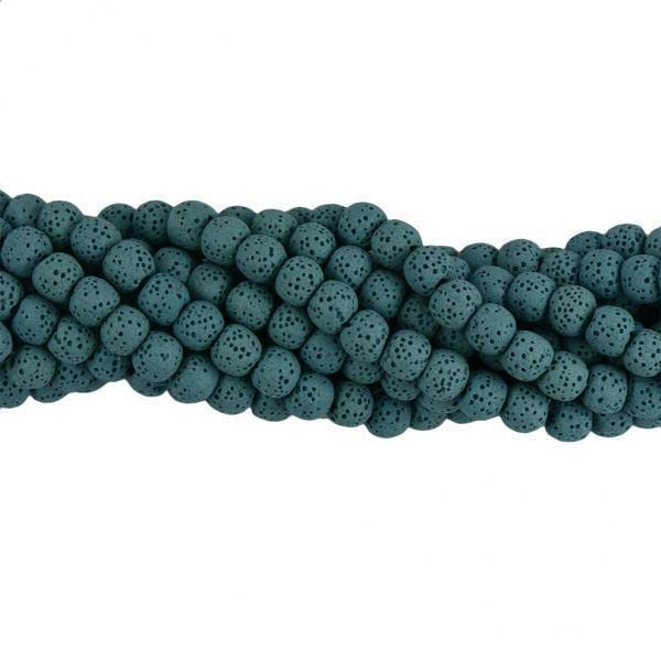 SNAPPSY 2x10 mm Volcanic Lava Rock Gemstone Loose Beads Strand 15'' Light Blue-image-7