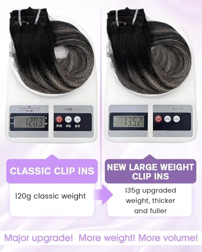 Image of LaaVoo Human Hair Clip in Extensions 24 Inch 150g Human Hair Extensions Clip Ins Light Brown Balayage Golden Blonde Real Human Hair Extensions Clip ins Full Head 7pcs