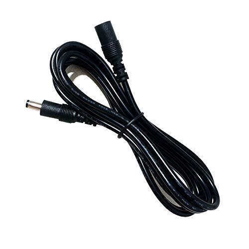 AsanWise 2m/6.6ft DC Plug Extension Cable, 2.5mm x 5.5mm DC Power Male to Female Extension Cord, for Power Adapter, 12V CCTV Wireless IP Camera, Black