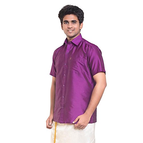 Image of THANGAMAGAN MENS SHIRT D MEGENTA SIZE 44