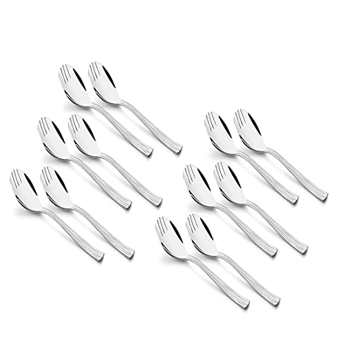 Shapes Alpine 2-in-1 Stainless Steel Spoon Cum Fork Set – Spork Set, Silver, Pack of 12