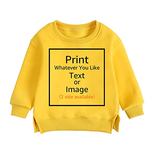 MYGBCPJS Toddler Boys Girls Custom Personalized Hoodie Sweatshirt Long Sleeve Kids Active Tops Add Image Text