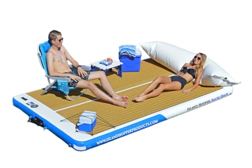 Island Hopper Yacht Dock 10' x 6' x 6 inches Thick - Premium Water Platform - Inflatable Dock Floating Platform