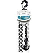 LONGLC Manual Chain Hoist | 1 Ton / 2,200 Lbs Capacity | 10' Lift | 2 Hooks | Manual Hand Lift St...