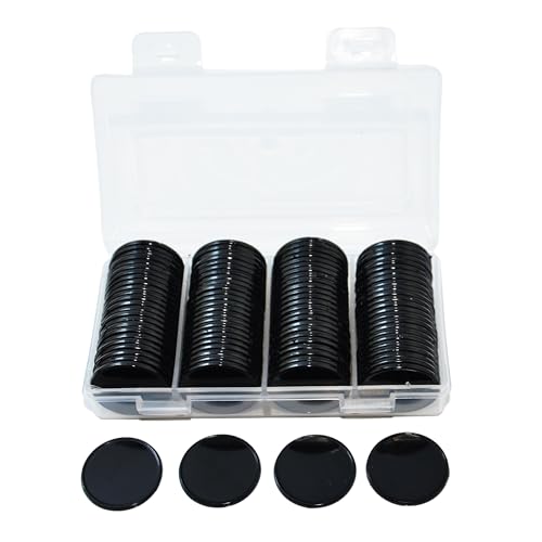 Smartdealspro Set of 100 25MM/1 Inch Opaque Plastic Learning Counting Counters Poker Chips (Black)