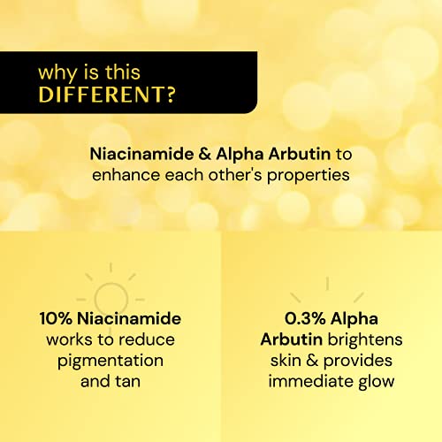 Image of Deconstruct Brightening Face Serum for Pigmentation & Dark Spots Removal | 10% Niacinamide + 0.3% Alpha Arbutin | Alpha arbutin face serum | Anti-pigmentation Face Serum For Men & Women | Reduces dark spots, acne marks, tan & freckles | Fragrance free, 30ml