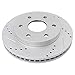 TRQ Performance Front Brake Rotor Set Coated Drilled Slotted Compatible with 99-06 Chevy Silverado 1500 00-06 Chevy Suburban 1500 00-06 Chevy Tahoe 02-06 Chevy Avalanche 1500 02-06 Cadillac Escalade