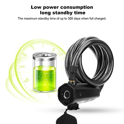 Bloqueio de cabo de impressão digital, desbloqueio de aplicativo, carregamento USB, bloqueio de cord