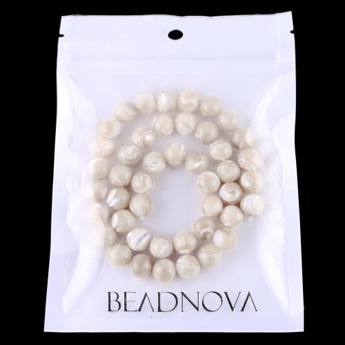 Image of BEADNOVA Natural White Mother of Pearl Shell Beads Natural Crystal Beads Stone Gemstone Round Loose Energy Healing with Crystal Stretch Cord for Jewelry Making (4mm, 90-92pcs)