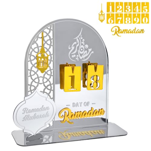 Calendario Ramadan,Calendario Adviento Ramadán,Ramadan Decoracion Clendario Acrílico Diy Plata