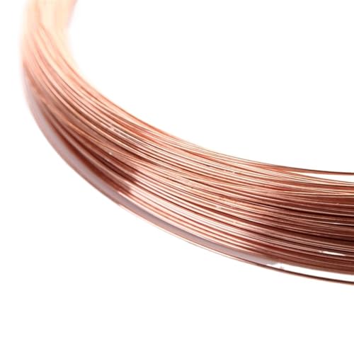 Outdoor Extension Length 1 Meter to 10 Meter Diameter 0.5mm to 3mm T2 Red Copper Line Bare Copper Wire 99.90% Line Solar sheathed(Size:0.5mm x 10 Meter)