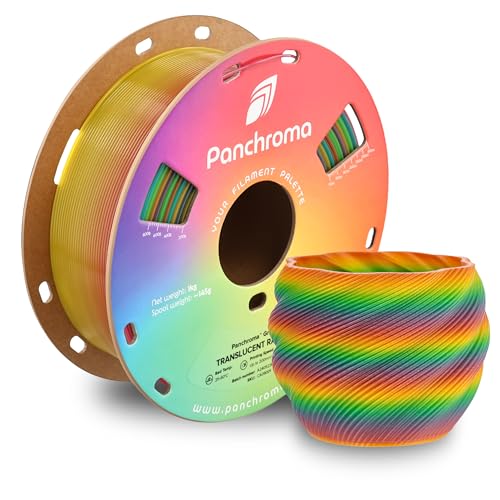 Image of Polymaker Panchroma Translucent PLA Filament 1.75mm, 1kg, Rainbow | Neatly Wound, Semi Transparent PLA, Easy Print & Smooth Feeding, Compatible with Bambu Lab & Most 3D Printers