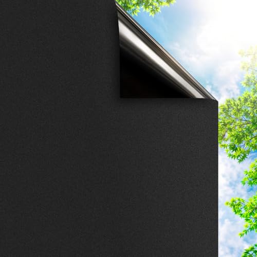 Mgood Film Occultant Fenêtre Noir Opaque Dépoli Électrostatique Réutilisable Anti-UV, Brise-Vue pour Maison/Bureau, 30x120cm