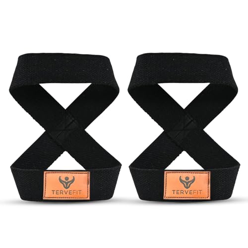 Image of Slip Resistant Deadlift Straps Figure 8 Lifting Straps Gym Straps Weightlifting Wrist Support For Men and Women With Soft Paddings and Better Grip