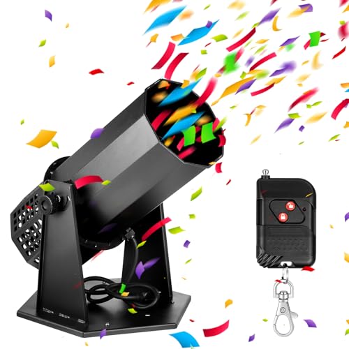 Tellegloww 1500w Confetti Cannon Machine Professional Electric Confetti Launcher Shooter with Wireless Remote for Special Event, Parties, Club, Wedding, Concerts