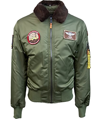 Top Gun - Chaqueta de piloto para hombre con cuello falso de...